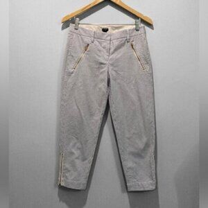 J Crew CityFit Seersucker Blue and white stripes with Zippers Pants